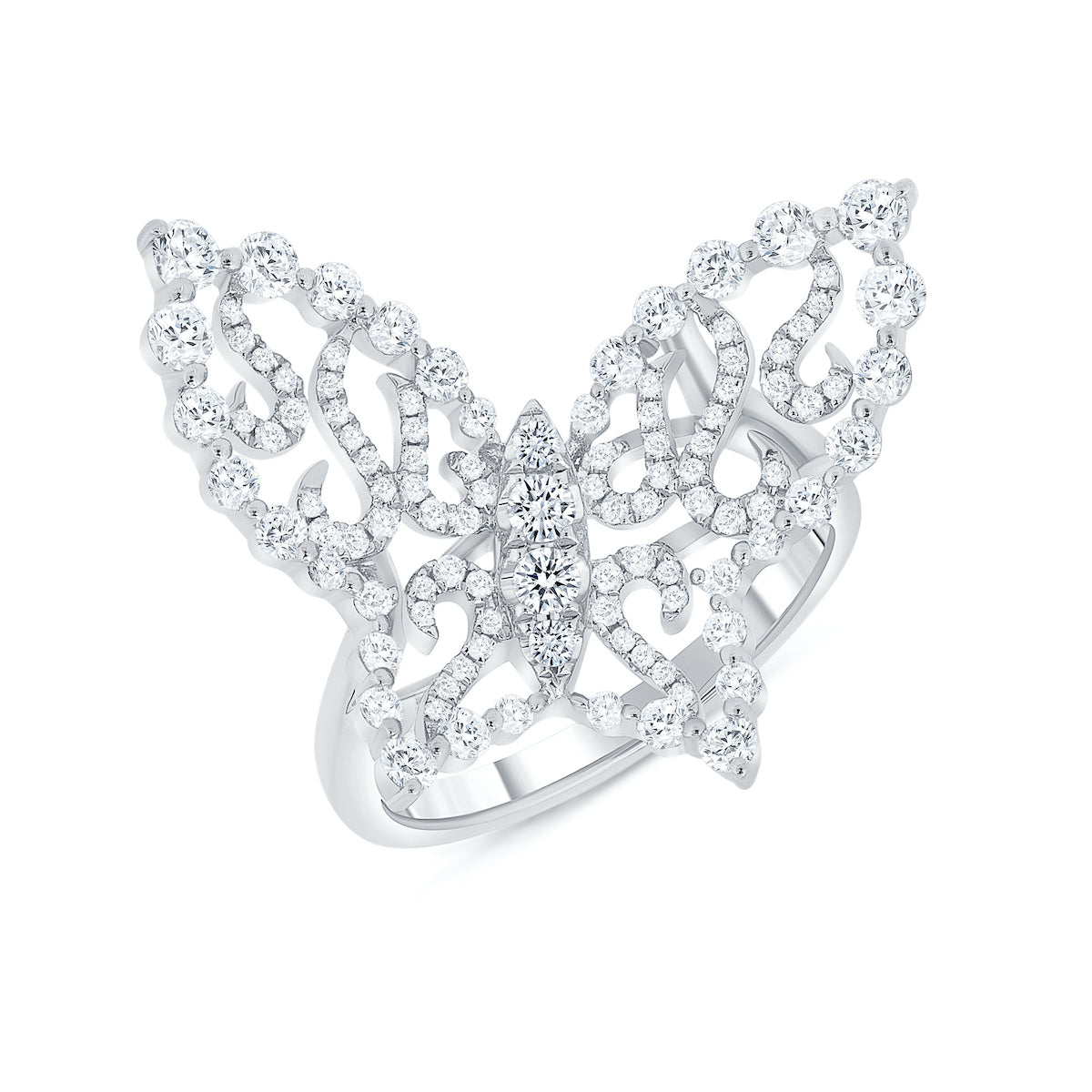 Load image into Gallery viewer, Shared Prong Butterfly Ring - Happy Jewelers Fine Jewelry Lifetime Warranty
