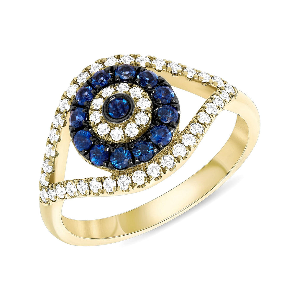 Netali Nissim Enamel Evil Eye Ring, 18K Gold Plated - QVC.com
