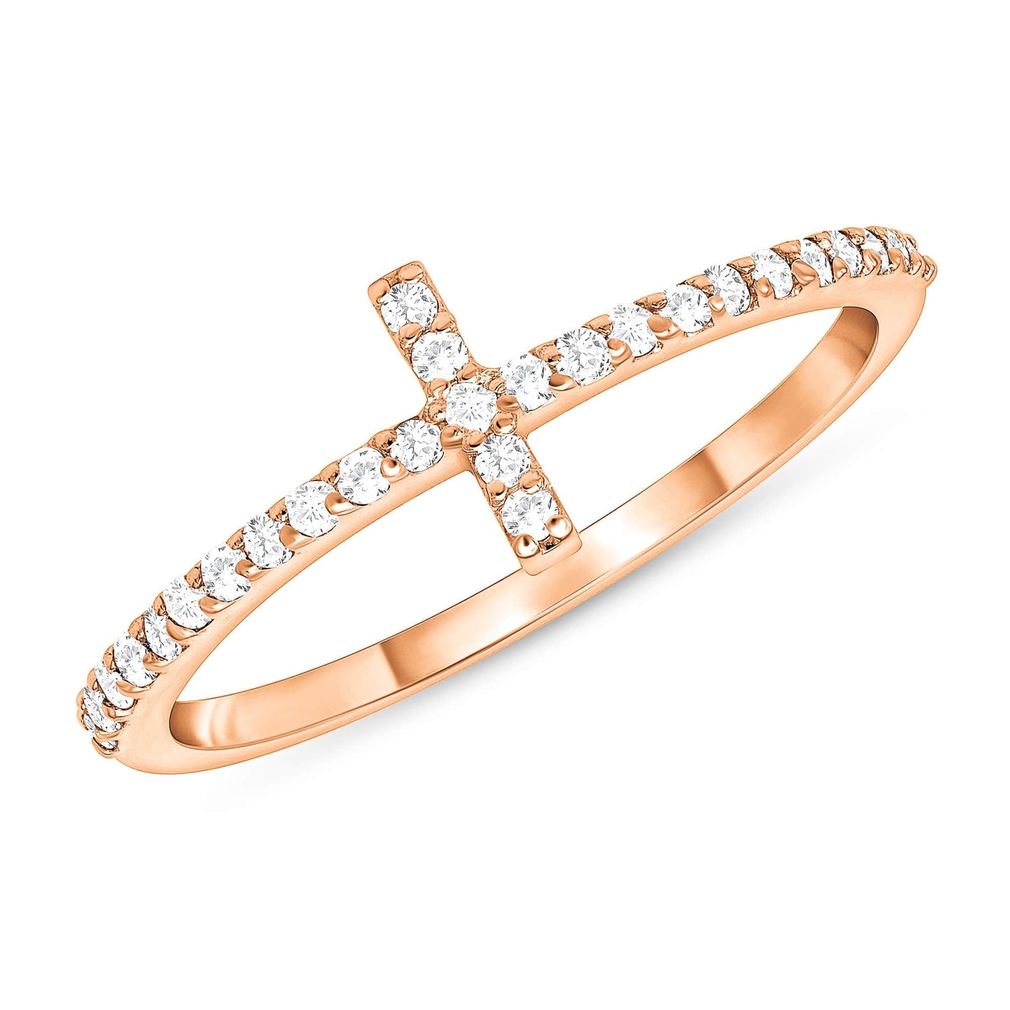 Cross Band Ring 14K Solid Gold – sanctuaire