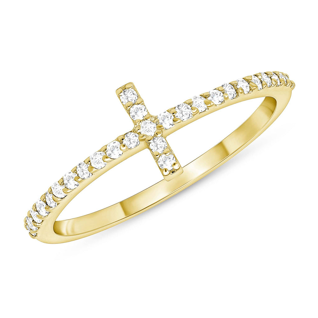 Thin Diamond Cross Ring - Happy Jewelers Fine Jewelry Lifetime Warranty