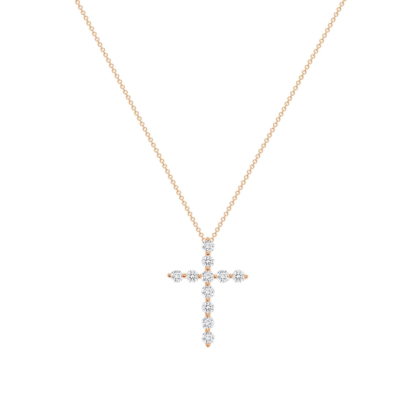 Load image into Gallery viewer, Shared Prong Cross Necklace - Happy Jewelers Fine Jewelry Lifetime Warranty
