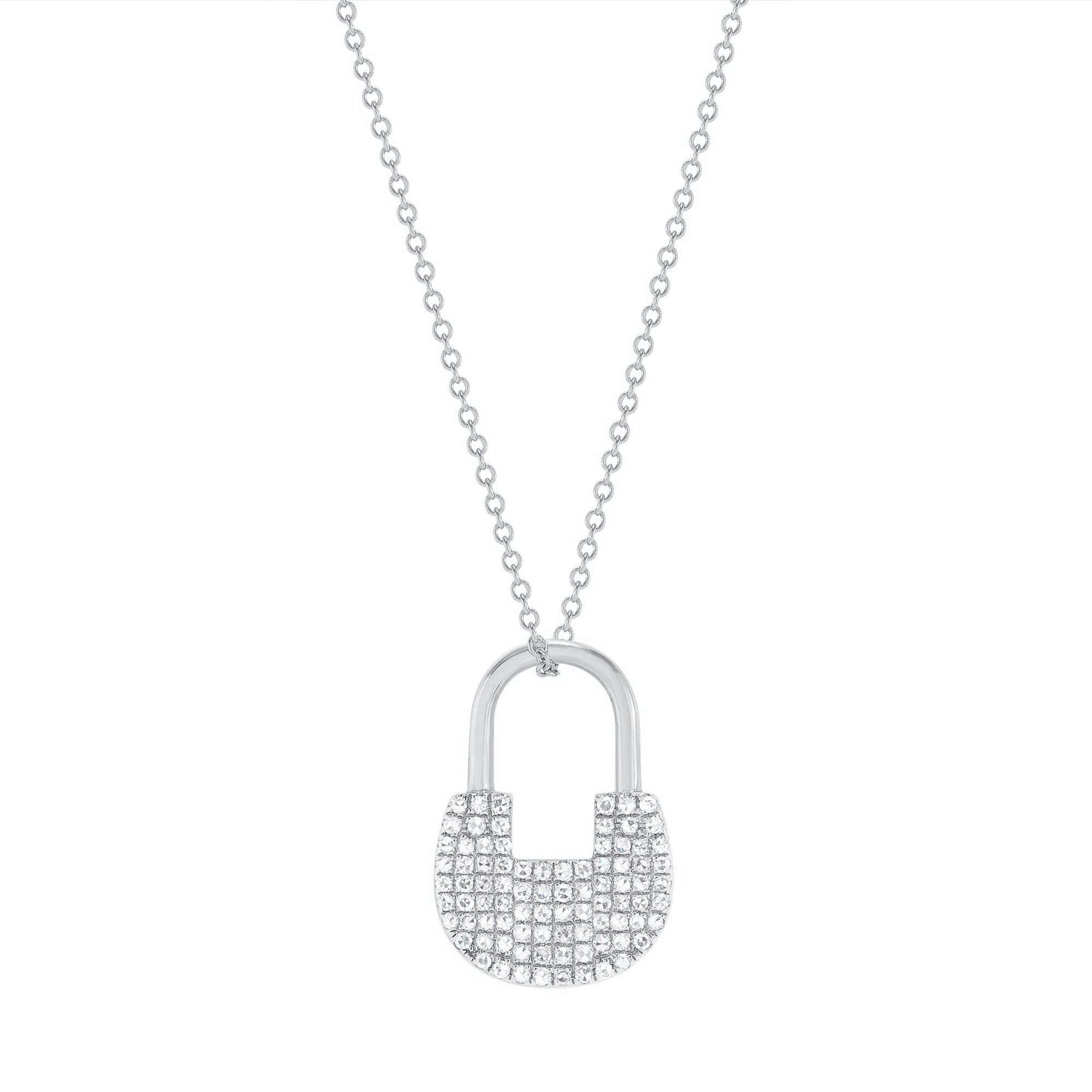 Tiffany & Co Silver Diamond Padlock Necklace Pendant
