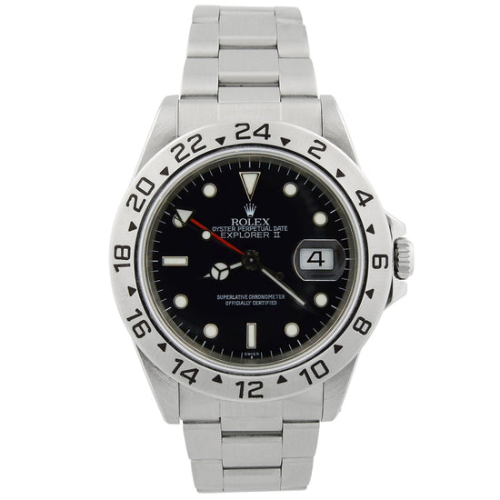 Load image into Gallery viewer, Rolex Men&amp;#39;s Explorer II Stainless Steel 40mm Black Dot Dial Watch Reference #: 16570 - Happy Jewelers Fine Jewelry Lifetime Warranty
