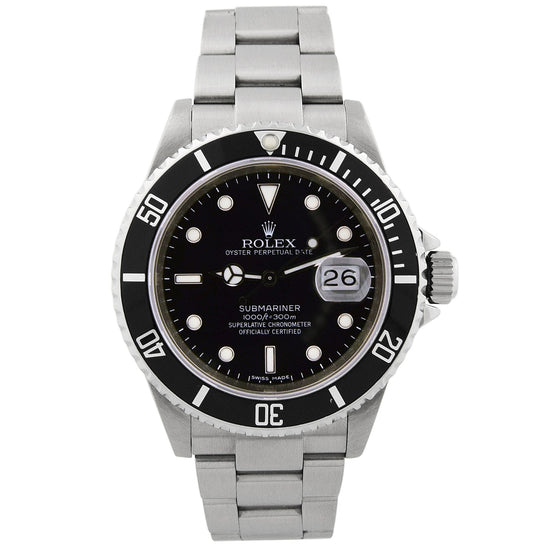 Rolex Men's Submariner Stainless Steel 40mm Dot Dial Reference 16610LN | Happy Jewelers