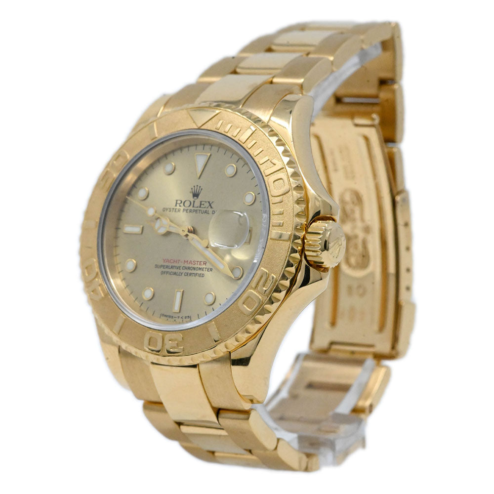 Rolex Men's Yacht-Master 18K Yellow Gold 40mm Champagne Dot Dial Watch Reference #: 16628 - Happy Jewelers Fine Jewelry Lifetime Warranty