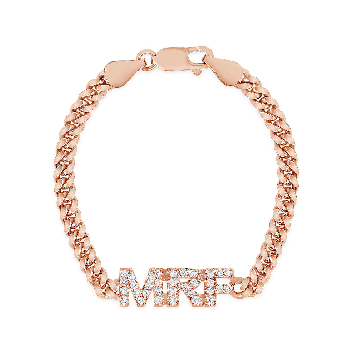 Diamond Initial Cuban Chain Bracelet - Happy Jewelers Fine Jewelry Lifetime Warranty