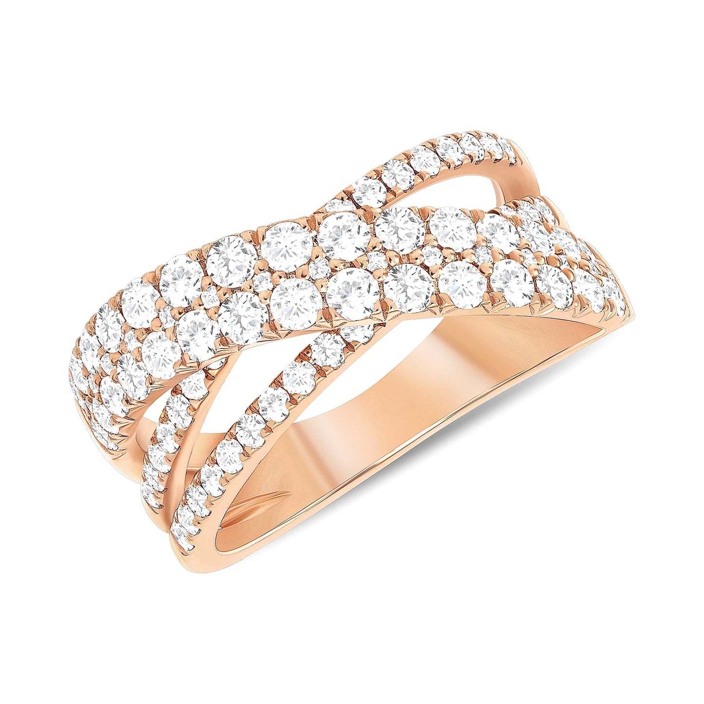 Diamond Criss Cross X Ring - Happy Jewelers Fine Jewelry Lifetime Warranty