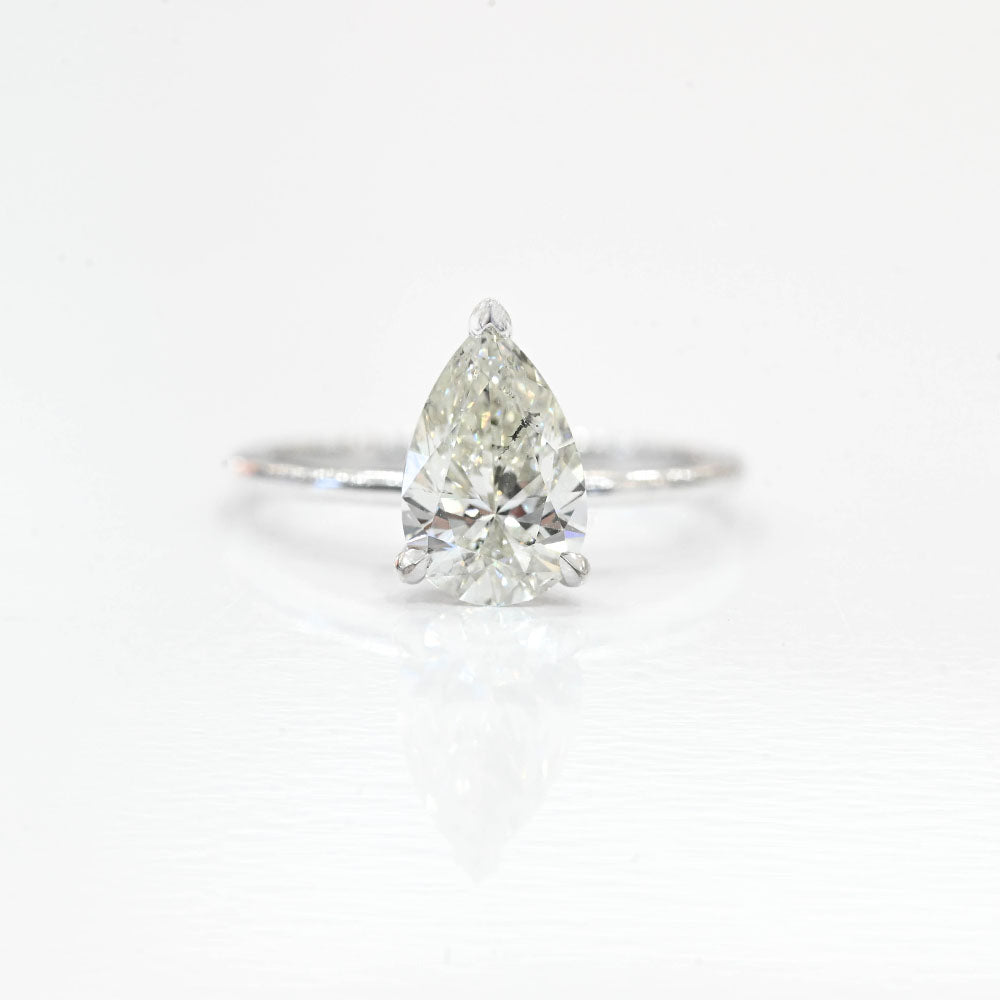 2.01 Carat Pear Natural Diamond Engagement Ring - Happy Jewelers Fine Jewelry Lifetime Warranty