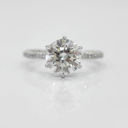 2.01 Carat Round Natural Diamond Engagement Ring with Hidden Halo - Happy Jewelers Fine Jewelry Lifetime Warranty