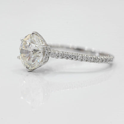 2.01 Carat Round Natural Diamond Engagement Ring with Hidden Halo - Happy Jewelers Fine Jewelry Lifetime Warranty