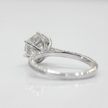 2.01 Carat Round Natural Diamond Engagement Ring with Hidden Halo - Happy Jewelers Fine Jewelry Lifetime Warranty