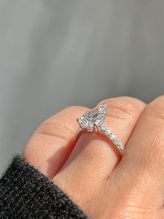 Engagement Ring Wednesday | 2.03 Pear Shape Lab Created Diamond - Happy Jewelers Fine Jewelry Lifetime Warranty