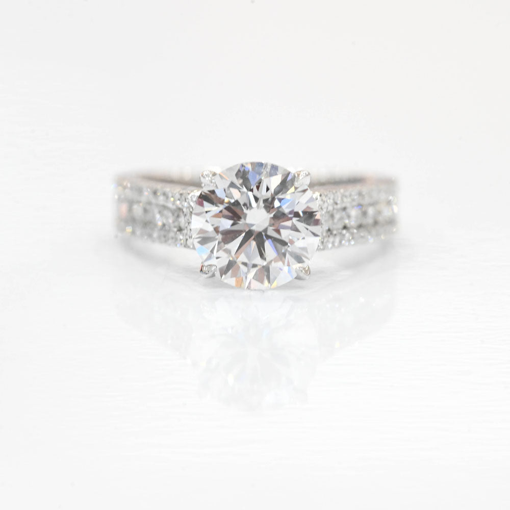 2.04 Carat Round Lab Created Diamond Engagement Ring - Happy Jewelers Fine Jewelry Lifetime Warranty