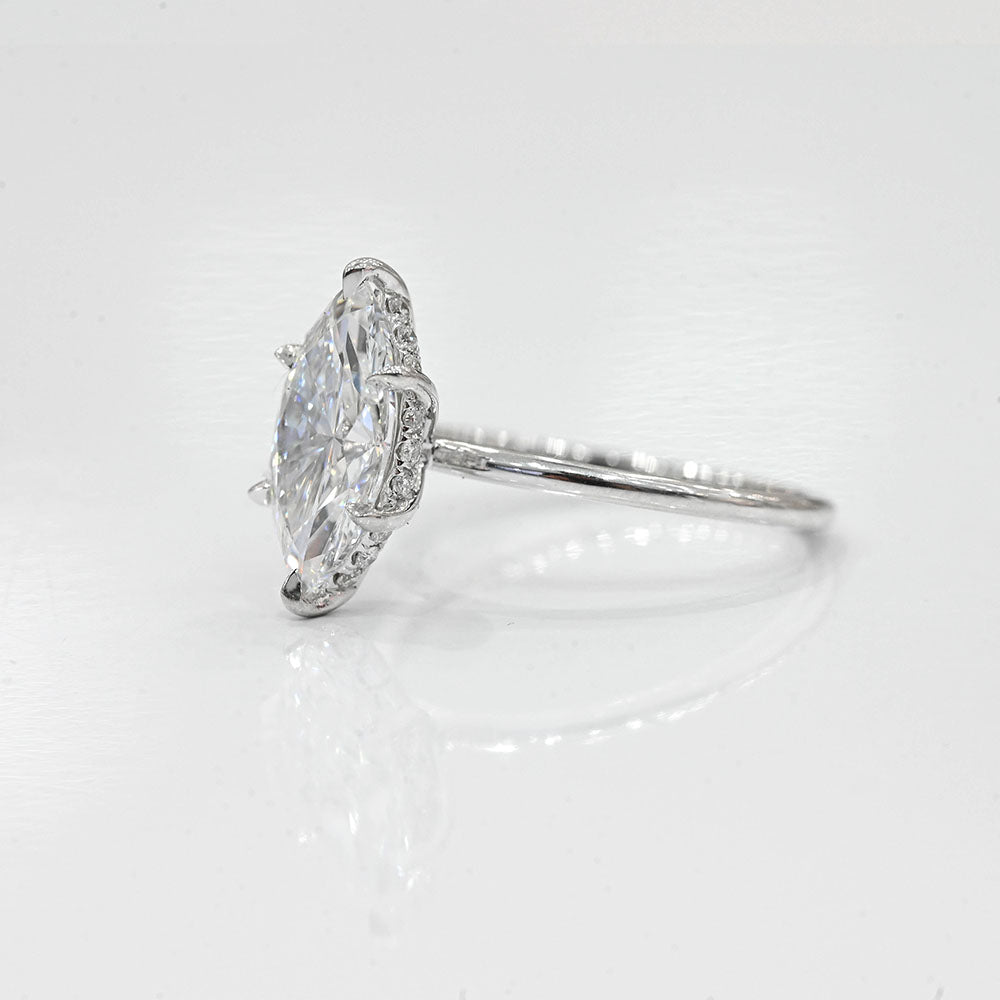 2.21 Carat Marquise Lab Grown Diamond Engagement Ring - Happy Jewelers Fine Jewelry Lifetime Warranty