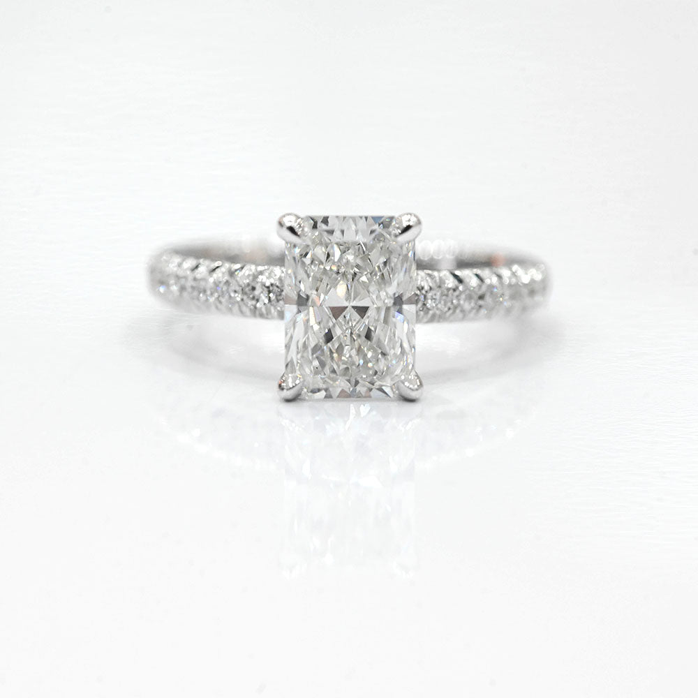2.31 Carat Radiant Lab Grown Diamond Engagement Ring - Happy Jewelers Fine Jewelry Lifetime Warranty