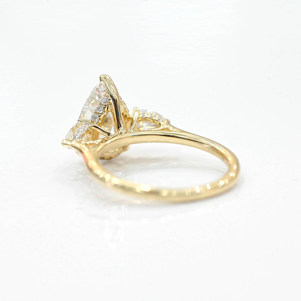 2.47 Carat Pear Lab Grown Diamond 3 Stone Engagement Ring - Happy Jewelers Fine Jewelry Lifetime Warranty