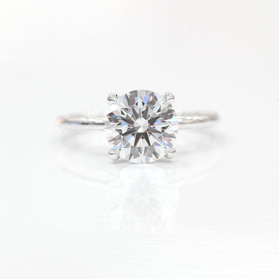 2.51 Carat Round Lab Grown Diamond Engagement Ring with Hidden Halo - Happy Jewelers Fine Jewelry Lifetime Warranty