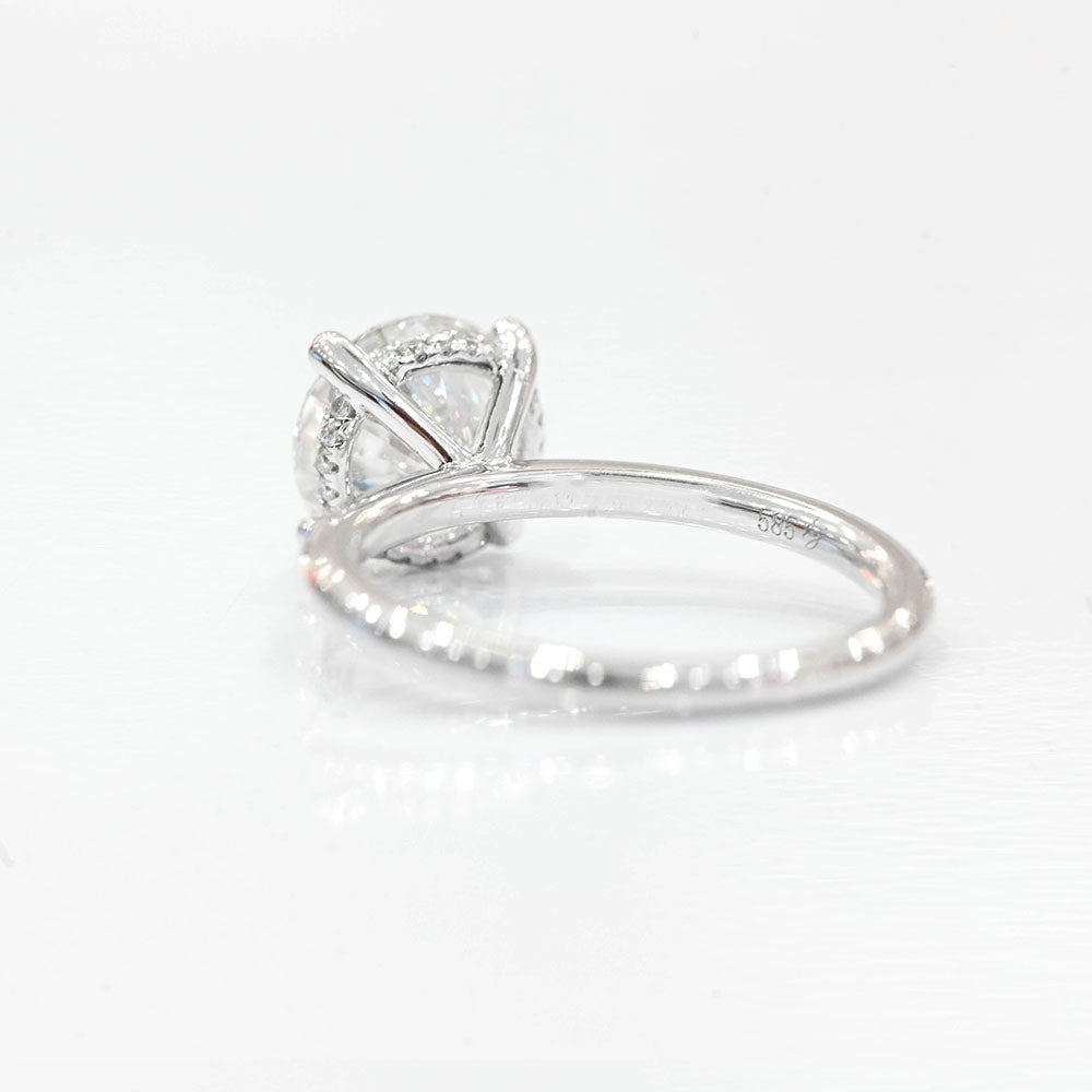2.51 Carat Round Lab Grown Diamond Engagement Ring with Hidden Halo - Happy Jewelers Fine Jewelry Lifetime Warranty