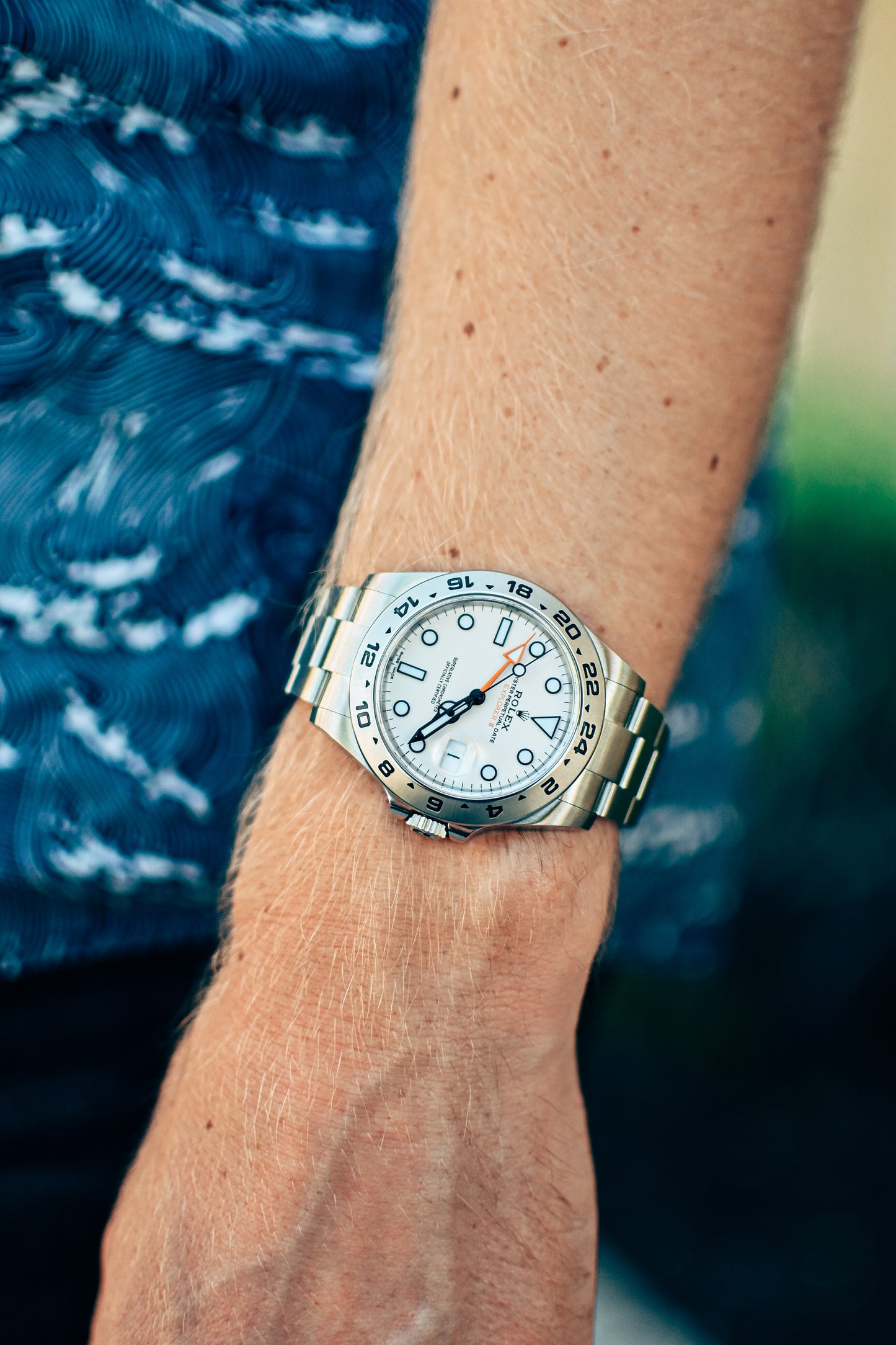 Rolex Men's Explorer II Stainless Steel 40mm White Dot Dial Watch Reference #: 216570 - Happy Jewelers Fine Jewelry Lifetime Warranty