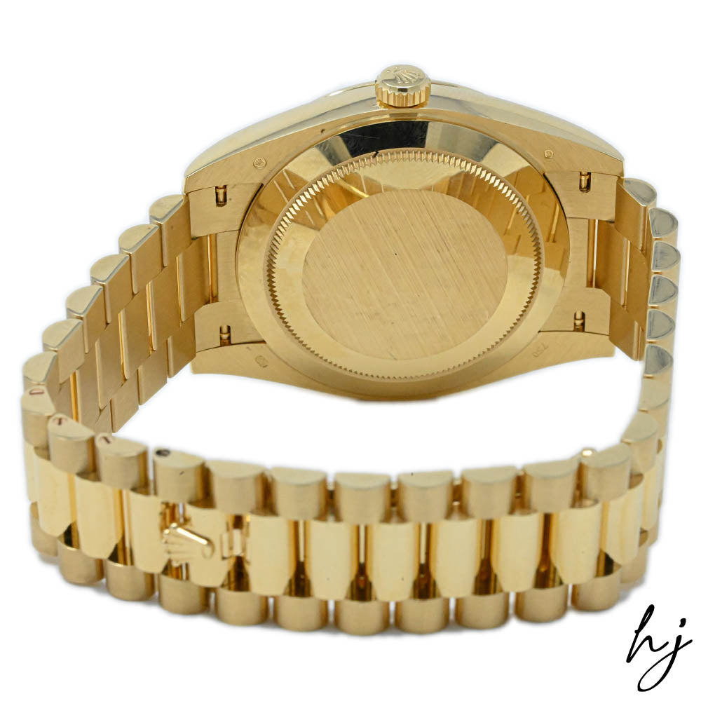 Rolex Men's Day-Date 18K Yellow Gold 40mm Silver Roman Dial Watch Reference #: 228238 - Happy Jewelers Fine Jewelry Lifetime Warranty
