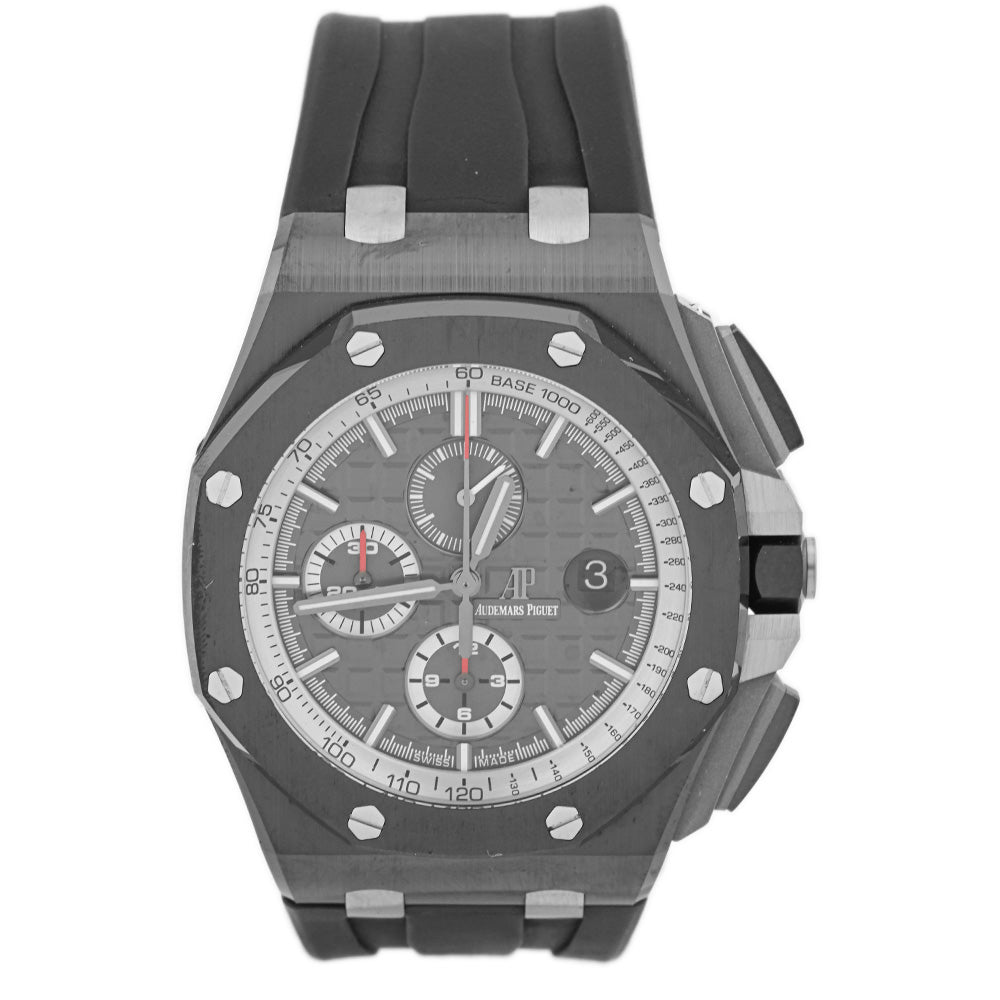 Load image into Gallery viewer, Audemars Piguet Men&amp;#39;s Royal Oak Offshore Titanium 44mm “Méga Tapisserie” Anthracite Stick Dial Watch Reference #: 26405CE.OO.A002CA.01 - Happy Jewelers Fine Jewelry Lifetime Warranty

