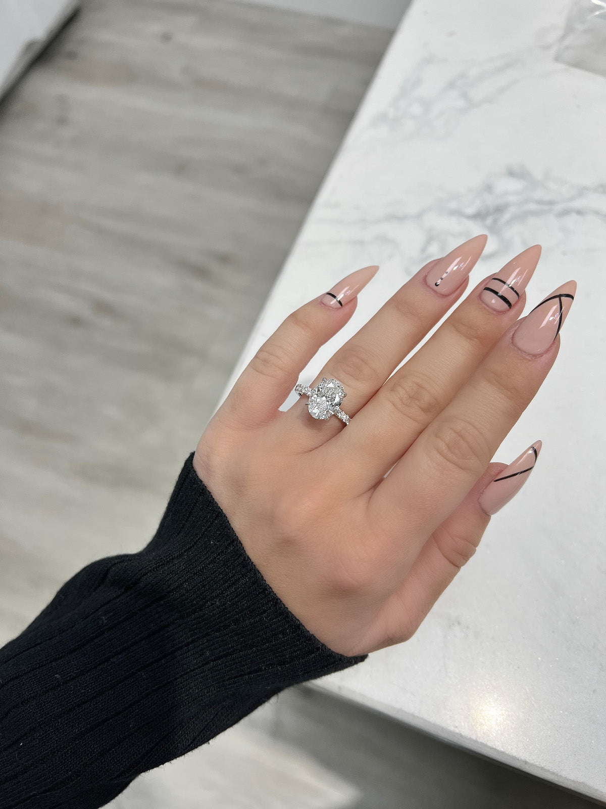 3.02 Oval Cut Natural Diamond Engagement Ring - Happy Jewelers Fine Jewelry Lifetime Warranty