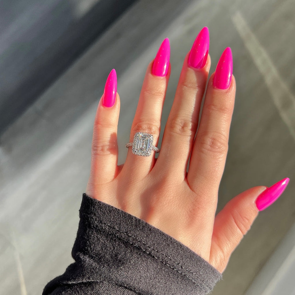 3.01 Emerald Cut Lab Created Diamond Engagement Ring - Happy Jewelers Fine Jewelry Lifetime Warranty
