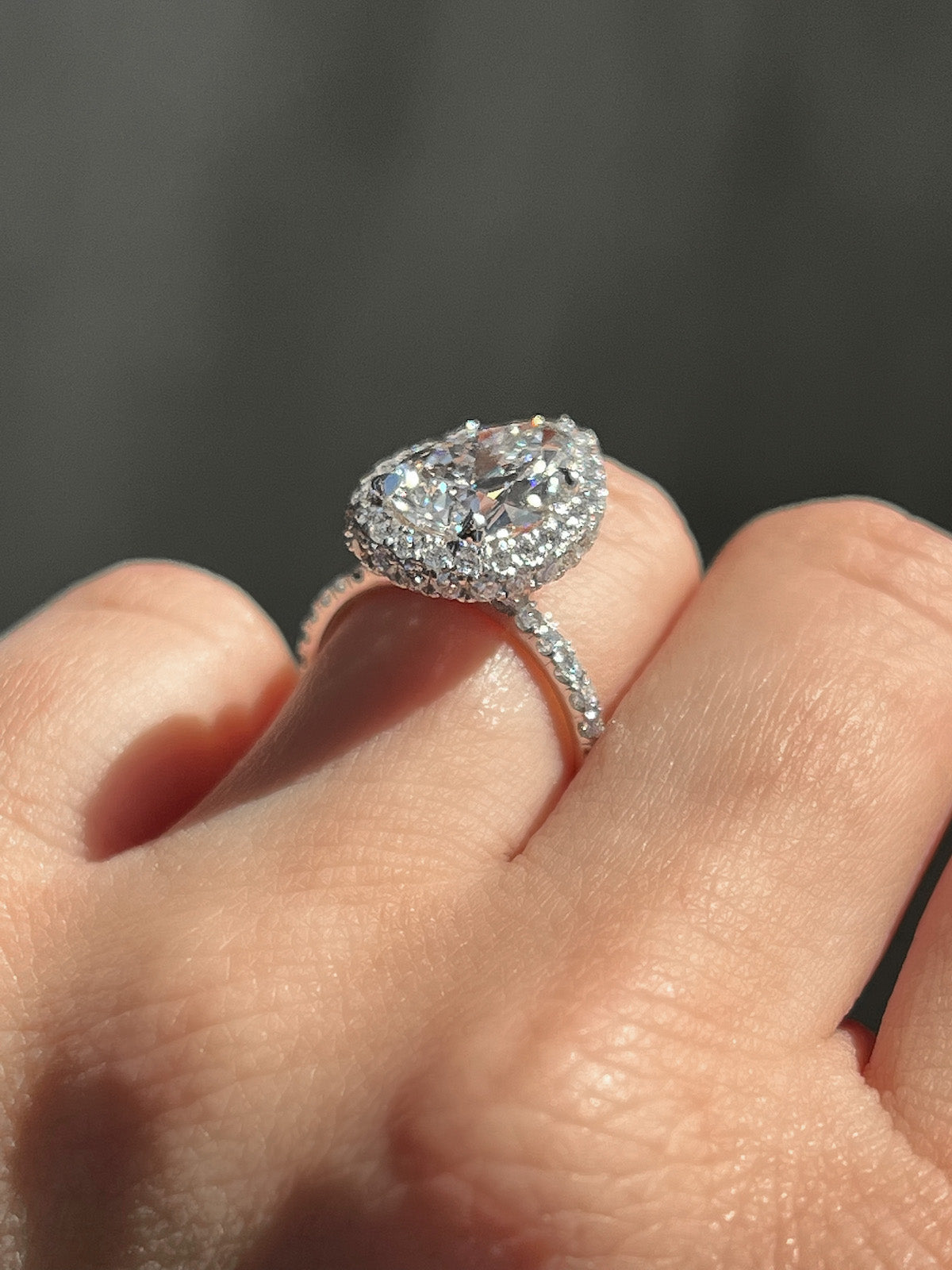 Engagement Ring Wednesday | 3.03 Pear Cut Lab Created Diamond Engagement Ring - Happy Jewelers Fine Jewelry Lifetime Warranty