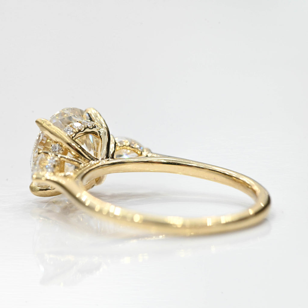 3.04 Carat Round Lab Created Three Stone Engagement Ring - Happy Jewelers Fine Jewelry Lifetime Warranty