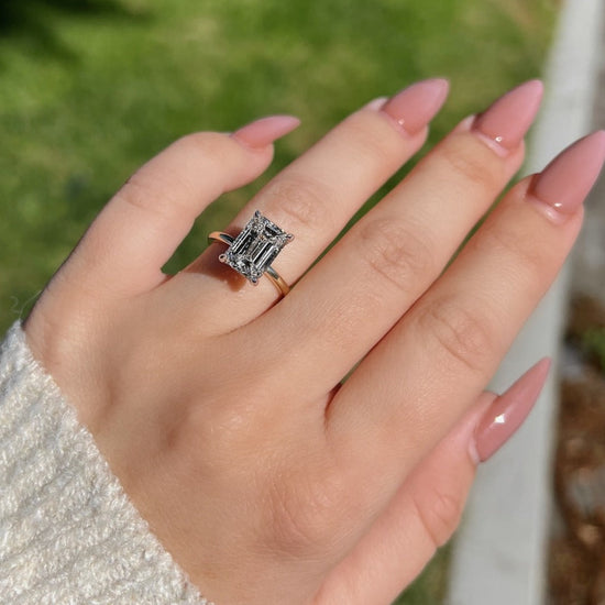 3.20 Emerald Cut Natural Diamond Engagement Ring - Happy Jewelers Fine Jewelry Lifetime Warranty