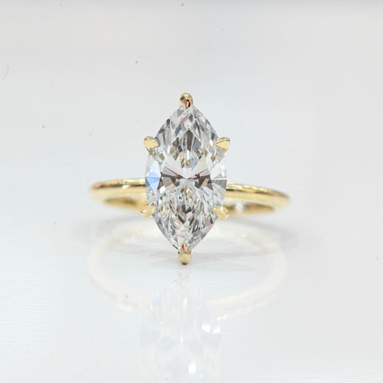 3.20 Carat Marquise Lab Created Diamond Engagement Ring - Happy Jewelers Fine Jewelry Lifetime Warranty