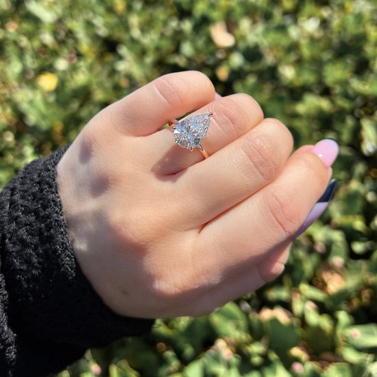Engagement Ring Wednesday | 3.36 Pear Shape Lab Created Diamond - Happy Jewelers Fine Jewelry Lifetime Warranty