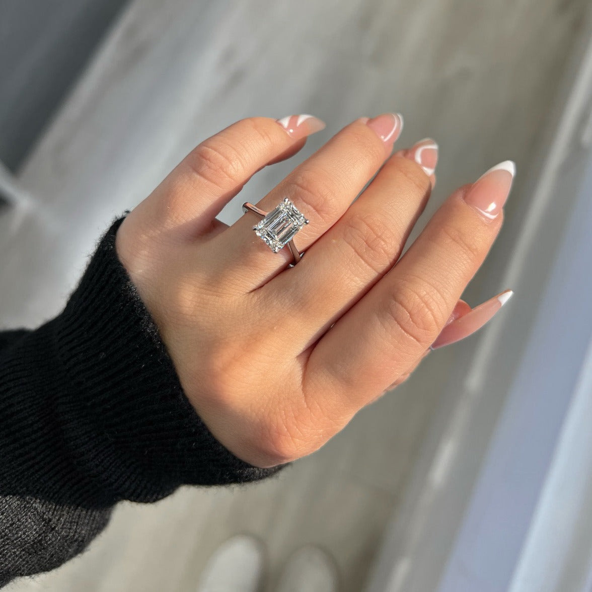 14k Emerald Cut Illusion Halo Setting Engagement Ring – FERKOS FJ