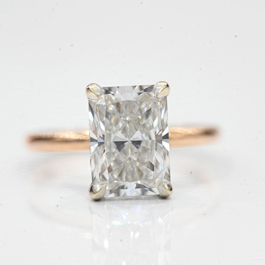 3.50 Carat Lab Created Radiant Diamond Engagement Ring with Hidden Halo - Happy Jewelers Fine Jewelry Lifetime Warranty