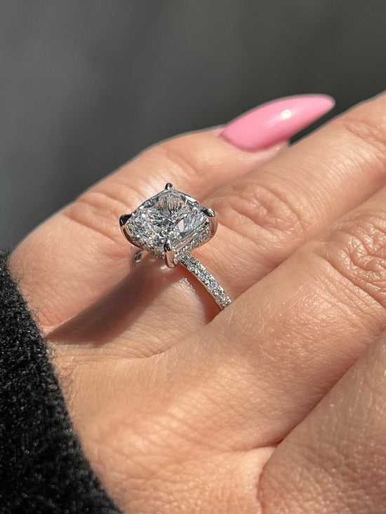 Load image into Gallery viewer, Engagement Ring Wednesday | 3.54 Cushion Cut Lab Created Diamond - Happy Jewelers Fine Jewelry Lifetime Warranty
