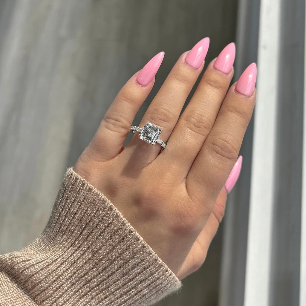 3.87 Asscher Cut Lab Created Diamond Engagement Ring - Happy Jewelers Fine Jewelry Lifetime Warranty