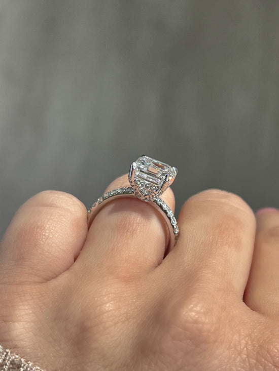 3.87 Asscher Cut Lab Created Diamond Engagement Ring - Happy Jewelers Fine Jewelry Lifetime Warranty