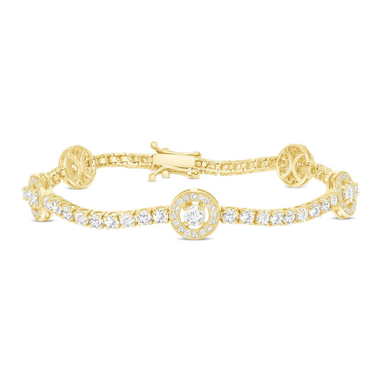 Diamond  Halo Tennis Bracelet - Happy Jewelers Fine Jewelry Lifetime Warranty