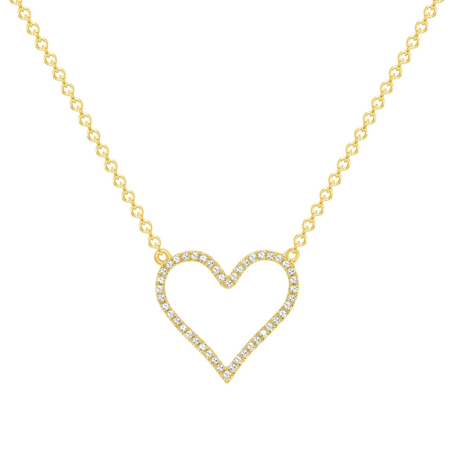 Open Heart Diamond Necklace – Happy Jewelers