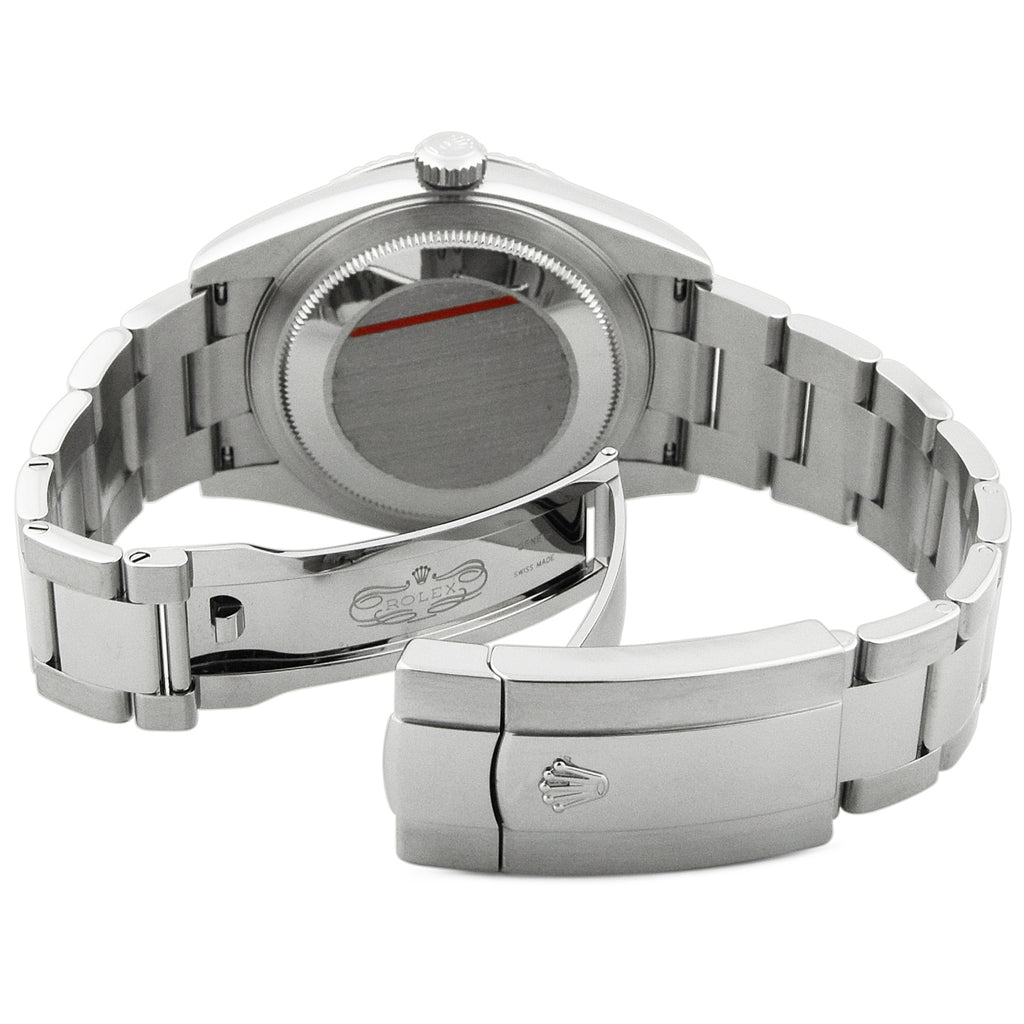 New! Rolex Men's Sky-Dweller Stainless Steel 42mm Blue Stick Dial Watch Reference #: 326934 - Happy Jewelers Fine Jewelry Lifetime Warranty