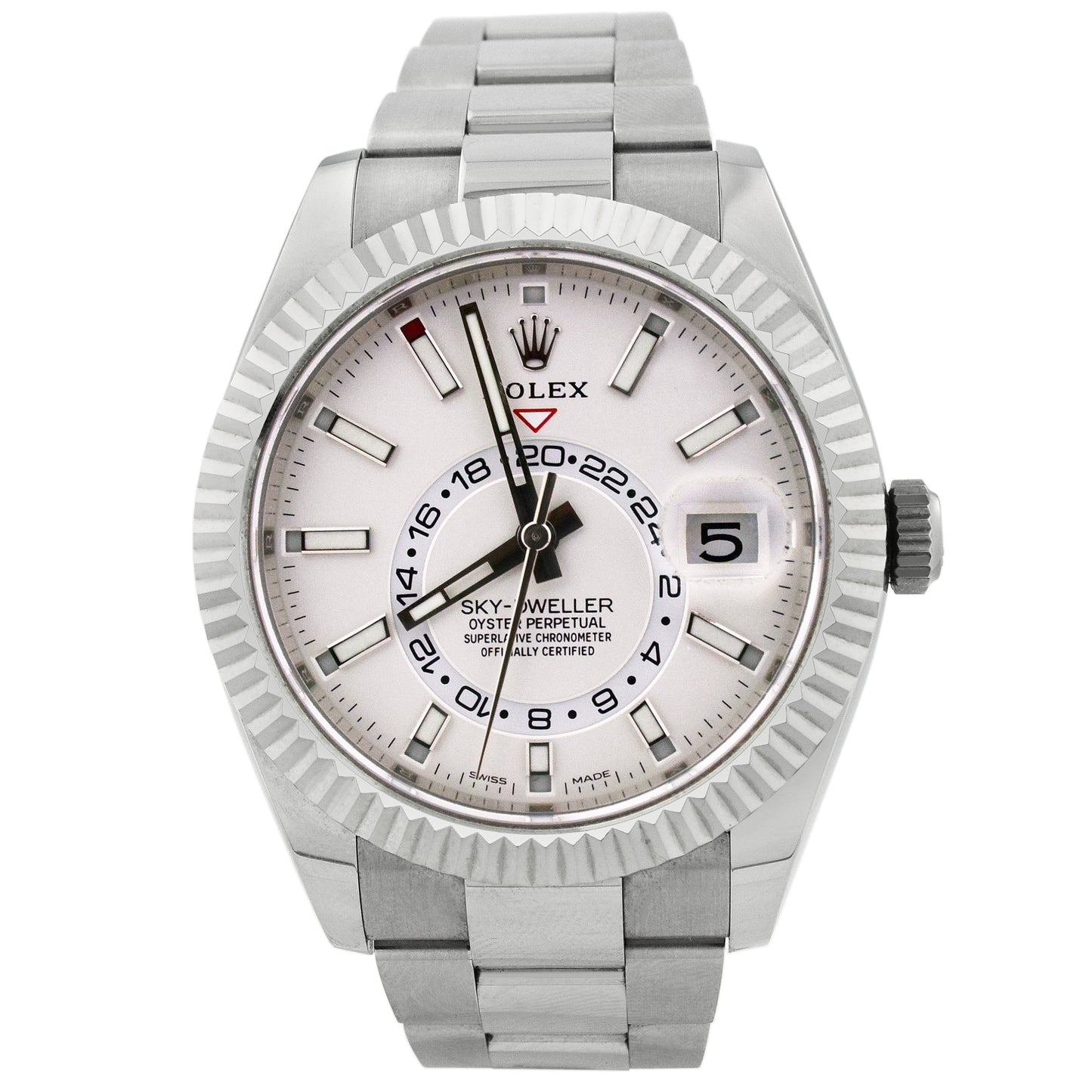 Load image into Gallery viewer, Rolex Men&amp;#39;s Sky-Dweller Stainless Steel 42mm White Stick Dial Watch Reference #: 326934 - Happy Jewelers Fine Jewelry Lifetime Warranty
