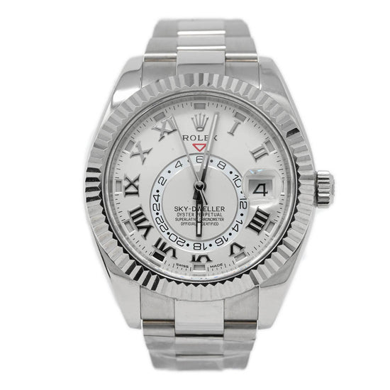 Load image into Gallery viewer, Rolex Men&amp;#39;s Sky-Dweller 18K White Gold 42mm Ivory Roman Dial Watch Reference #: 326939 - Happy Jewelers Fine Jewelry Lifetime Warranty
