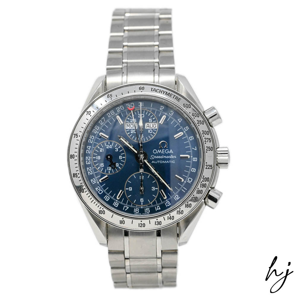 Load image into Gallery viewer, Omega Unisex Speedmaster Blue Chronograph Dial 39mm Steel Case Ref# 3523.80 - Happy Jewelers Fine Jewelry Lifetime Warranty
