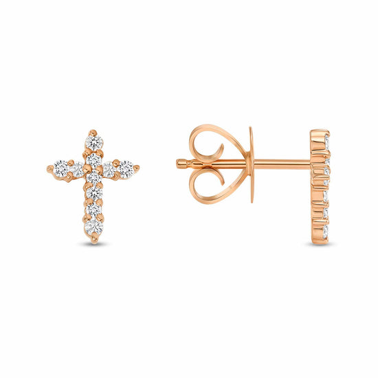 Load image into Gallery viewer, Diamond Cross Earrings - Happy Jewelers Fine Jewelry Lifetime Warranty
