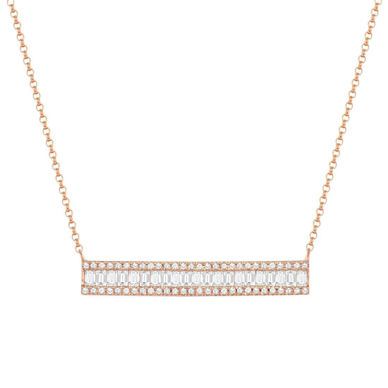 Diamond Baguette Bar Necklace - Happy Jewelers Fine Jewelry Lifetime Warranty