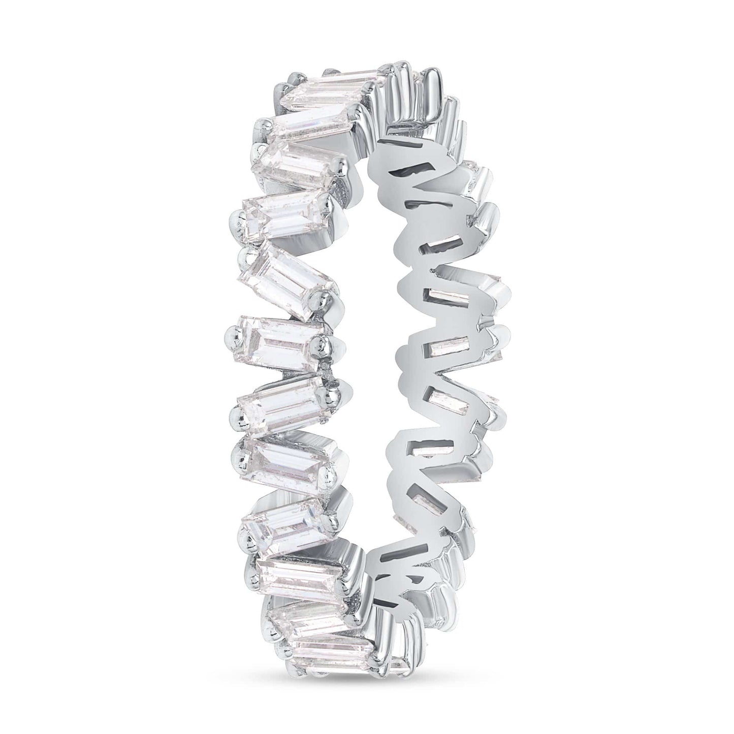 Slanted Baguette Diamond Band - Happy Jewelers Fine Jewelry Lifetime Warranty