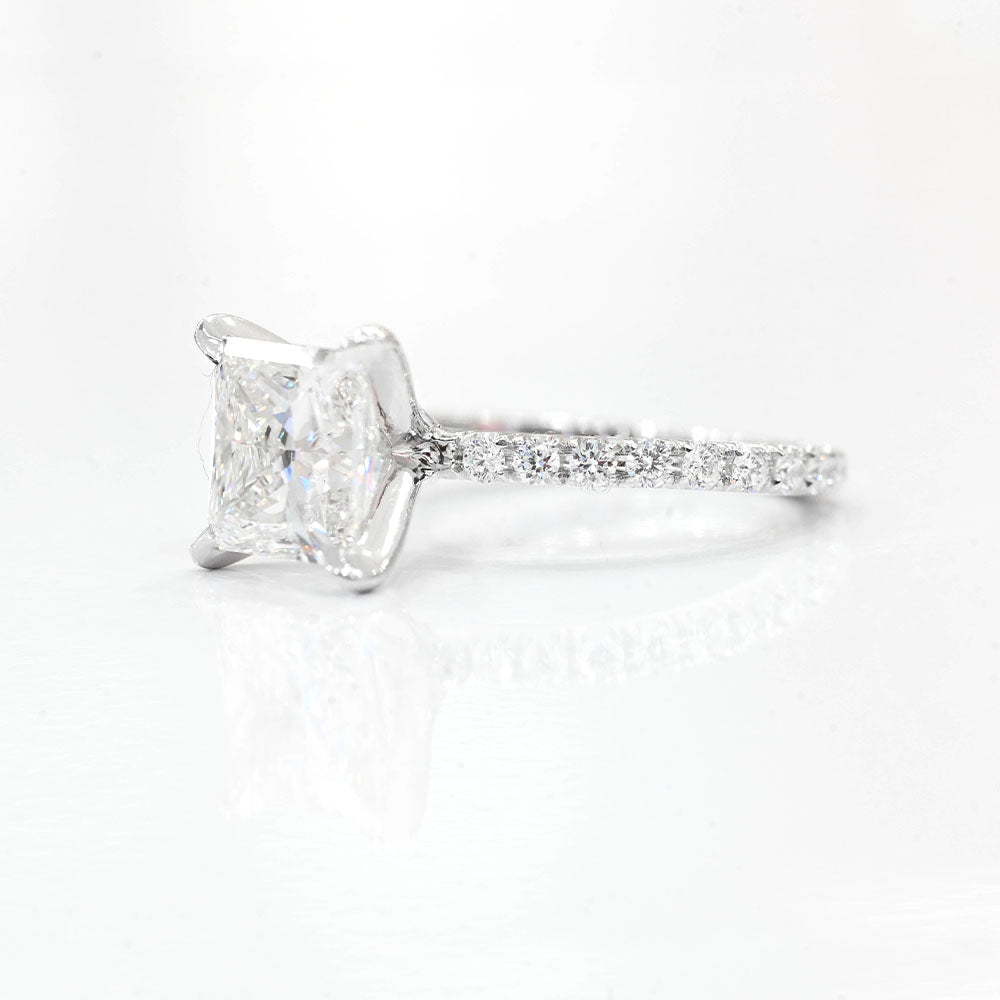 4.08 Carat Princess Lab Grown Diamond Engagement Ring - Happy Jewelers Fine Jewelry Lifetime Warranty