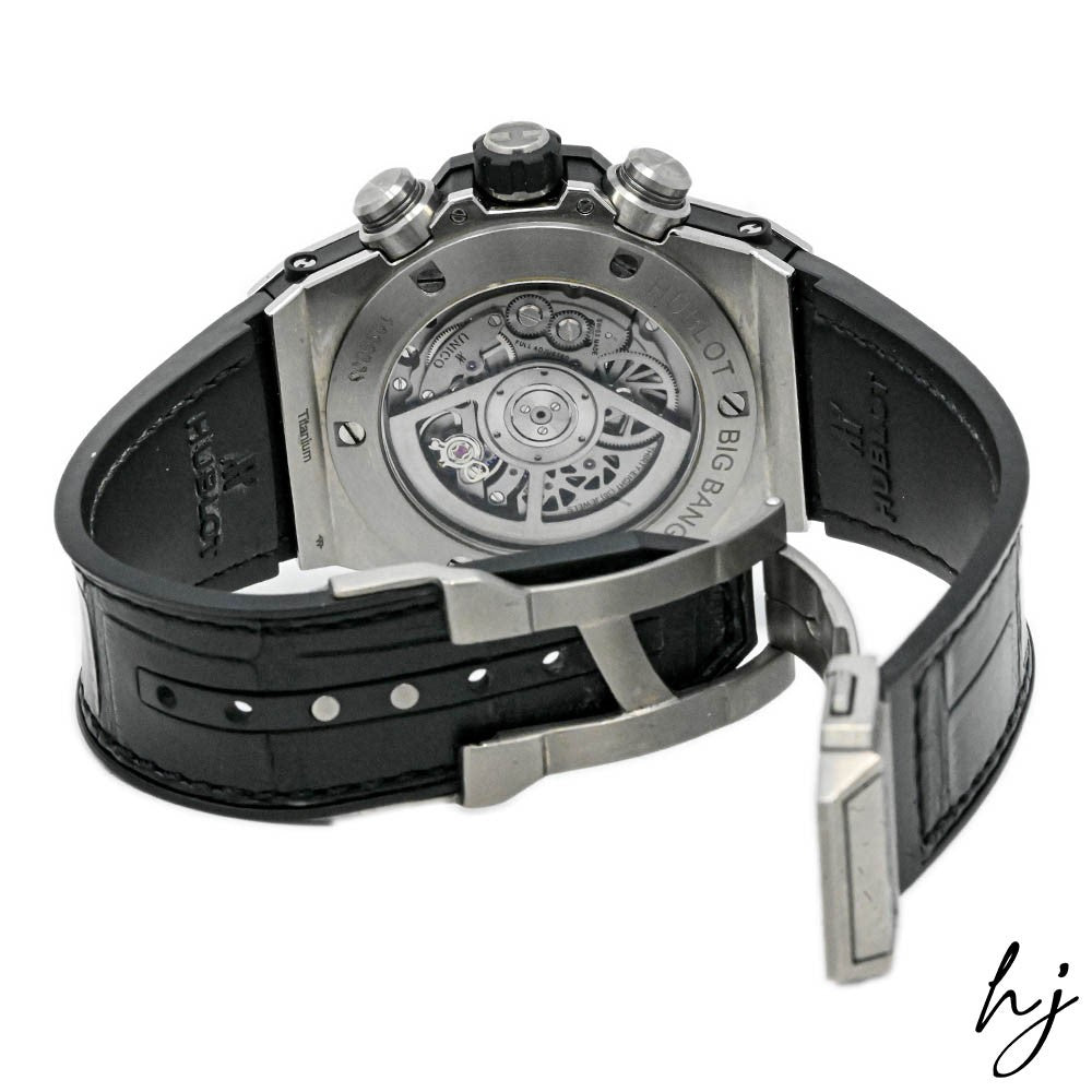 Load image into Gallery viewer, Hublot Men&amp;#39;s Iced Out Big Bang Unico Titanium 45mm Skeleton Arabic Dial Watch Reference #: 411.NX.1170.RX.1704 - Happy Jewelers Fine Jewelry Lifetime Warranty
