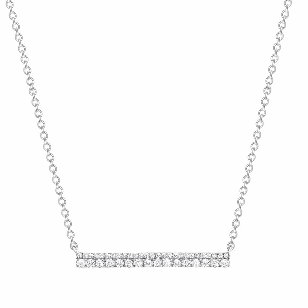 2-Row Diamond Bar Necklace - Happy Jewelers Fine Jewelry Lifetime Warranty