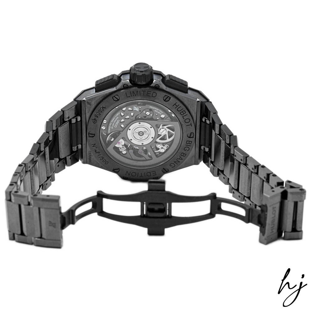Hublot Men's Big Bang Black Ceramic 42mm Skeleton Stick Dial Watch Reference #: 451.CX.1140.CX - Happy Jewelers Fine Jewelry Lifetime Warranty